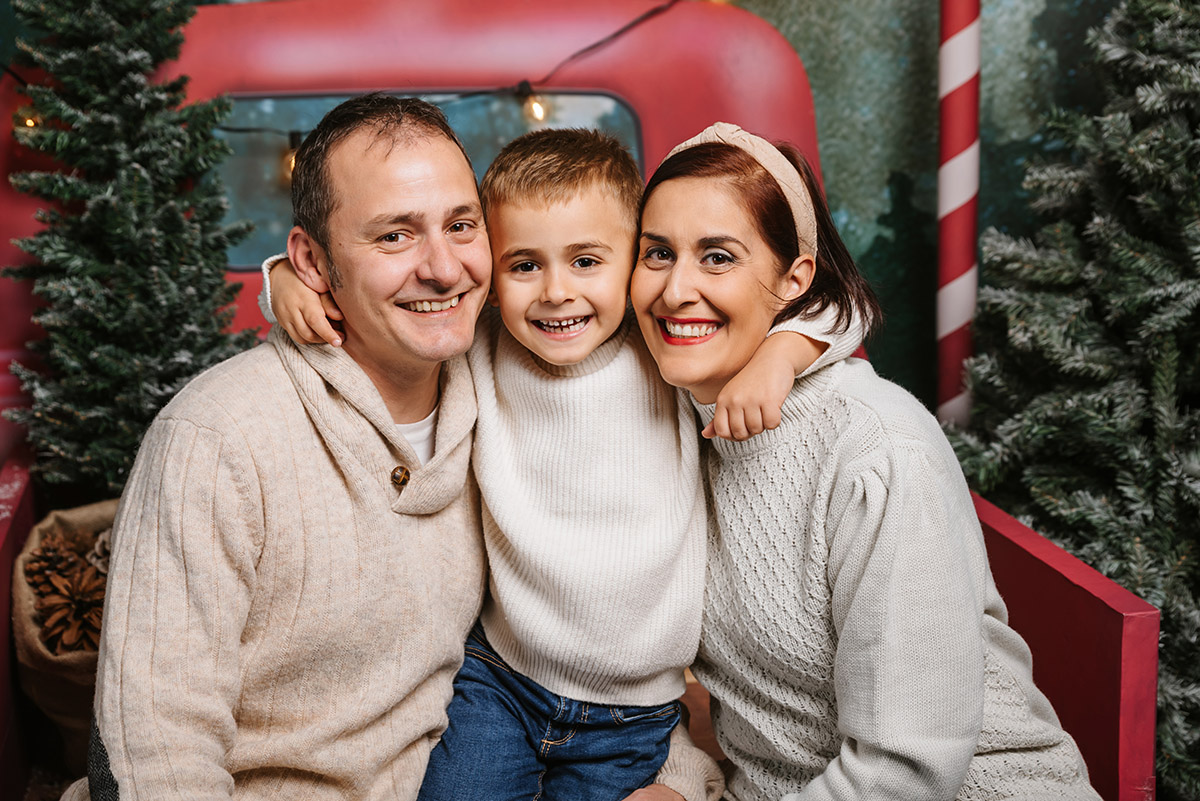 Sesión Navidad Mario, Silvia y Dani